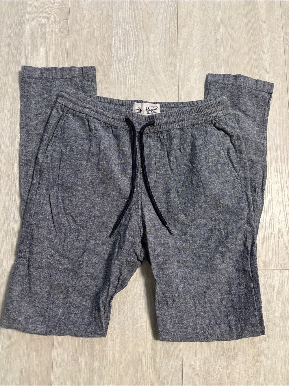 🔥BUNDLESALE Men’s S Original Penguin Linen Blend Drawstring Joggers Pants